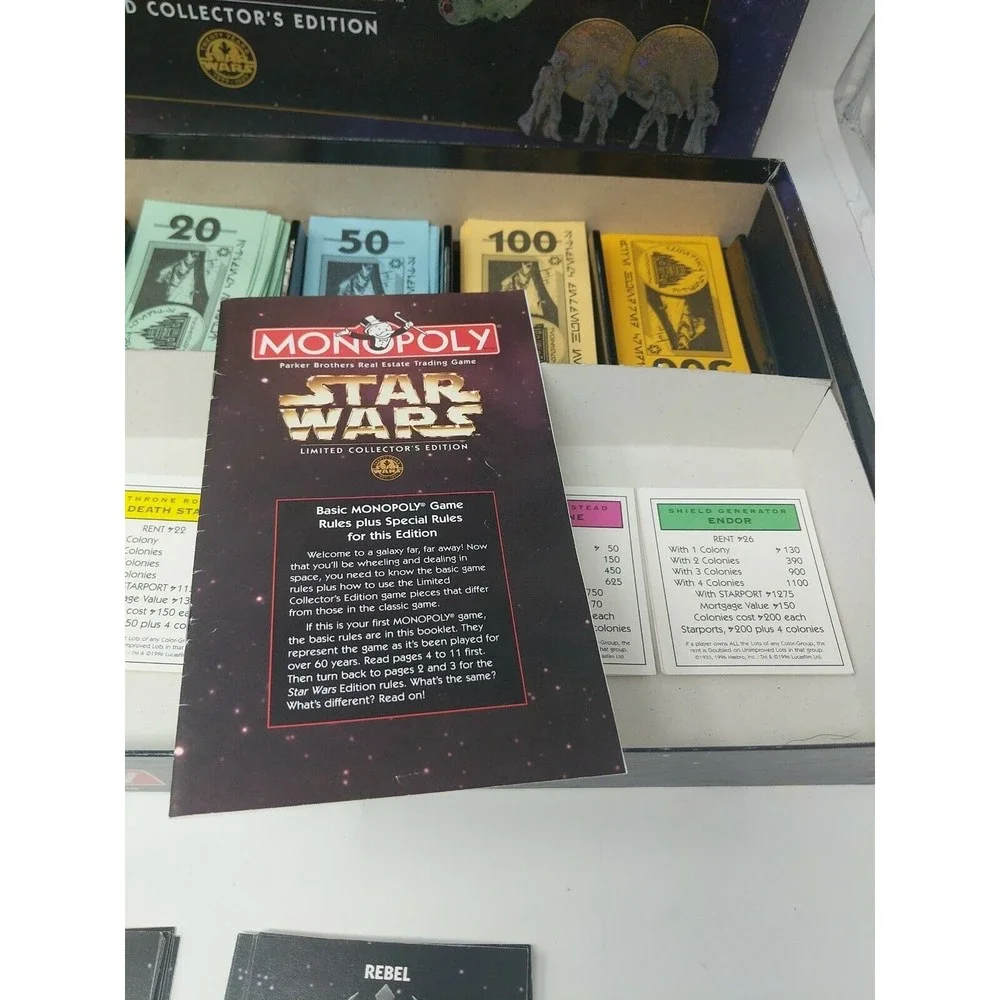 Monopoly Star Wars Limited Edition 90s Board Game Money Cards Box Replacement‎
